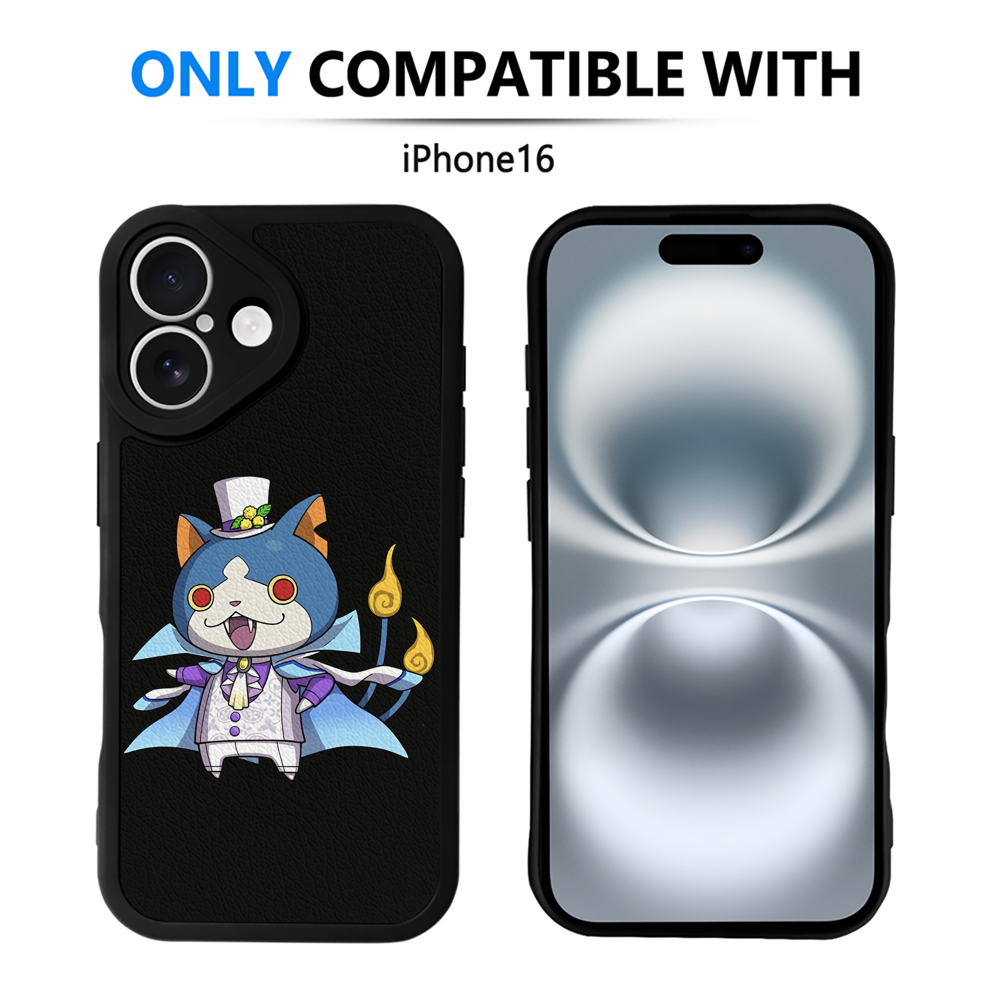 （画像用） 妖怪ウォッチ Yo-kai Watch 【iPhone 16シリーズ対応】シリコンスマホケース（レザー調） 材質：シリコン